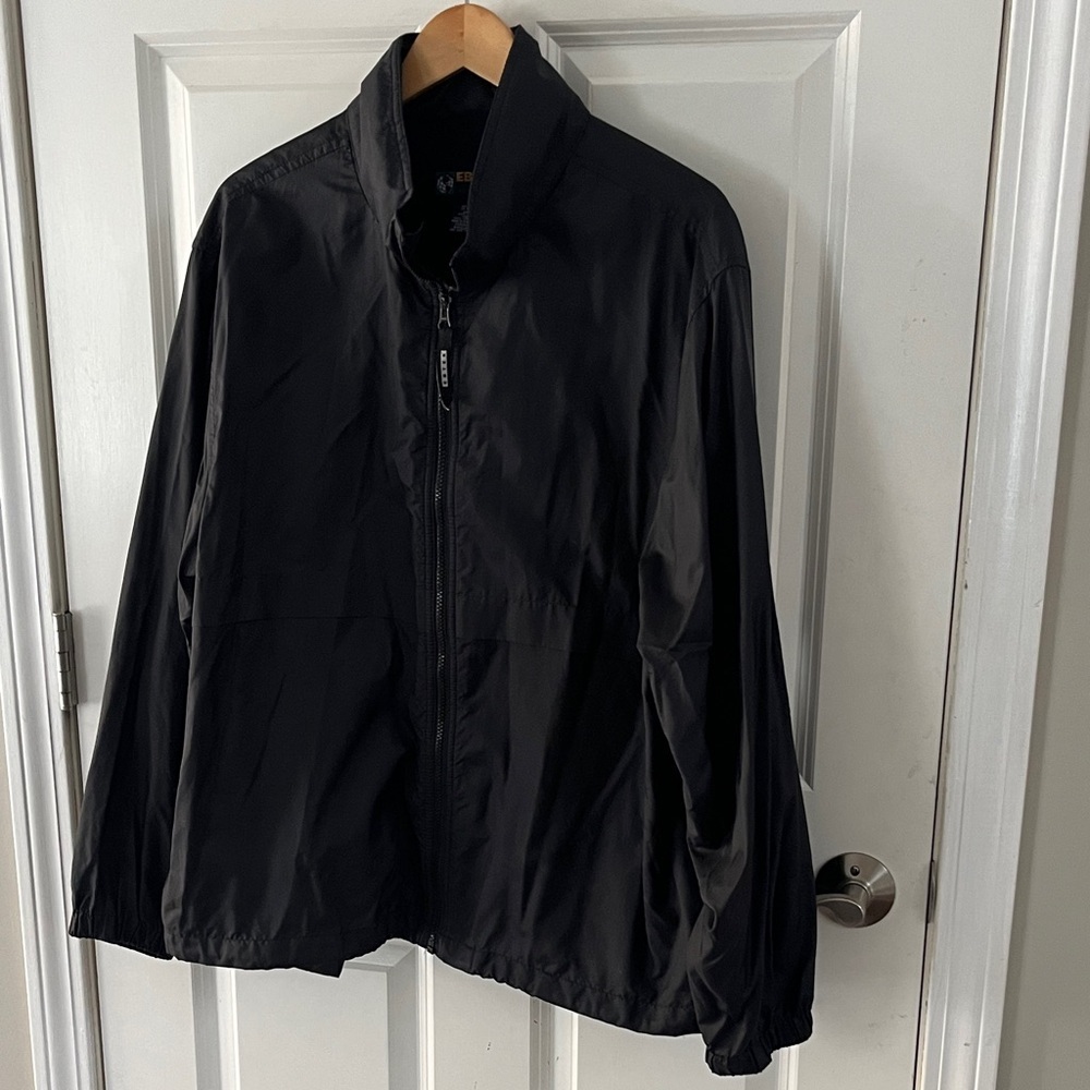 Eddie Bauer Men's Black Windbreaker Rain Jacket Sz Large
